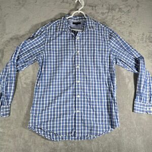 Banana Republic Soft Wash Plaid Button Up‎ Shirt Long Sleeve Cotton L